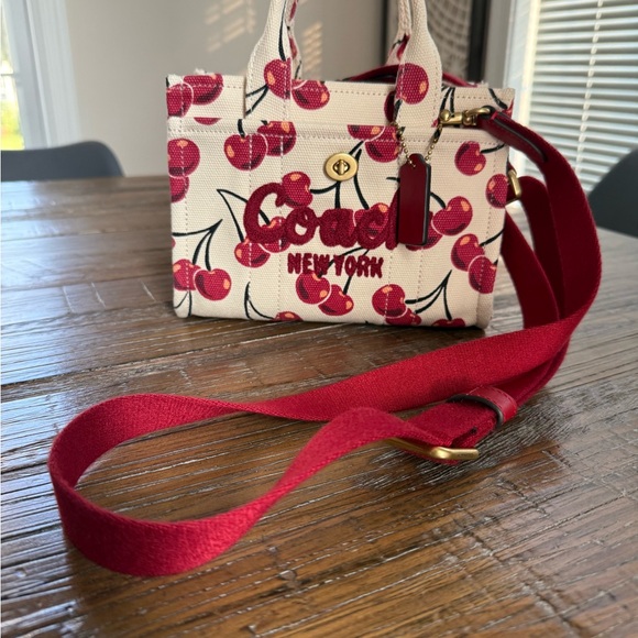 Coach Red Cherry Print cargo Tote - Picture 2 of 7